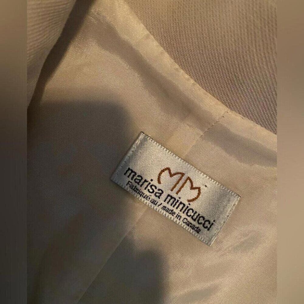 Cream 90s Vintage Blazer Dress Medium Quiet Luxury Minimalist Corporate Chic - Picture 12 of 14
